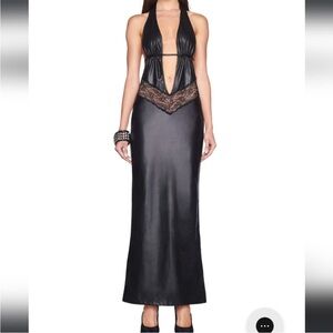 I.AM.GIA Astoria Black Maxi Dress with Lace Detail Gothic